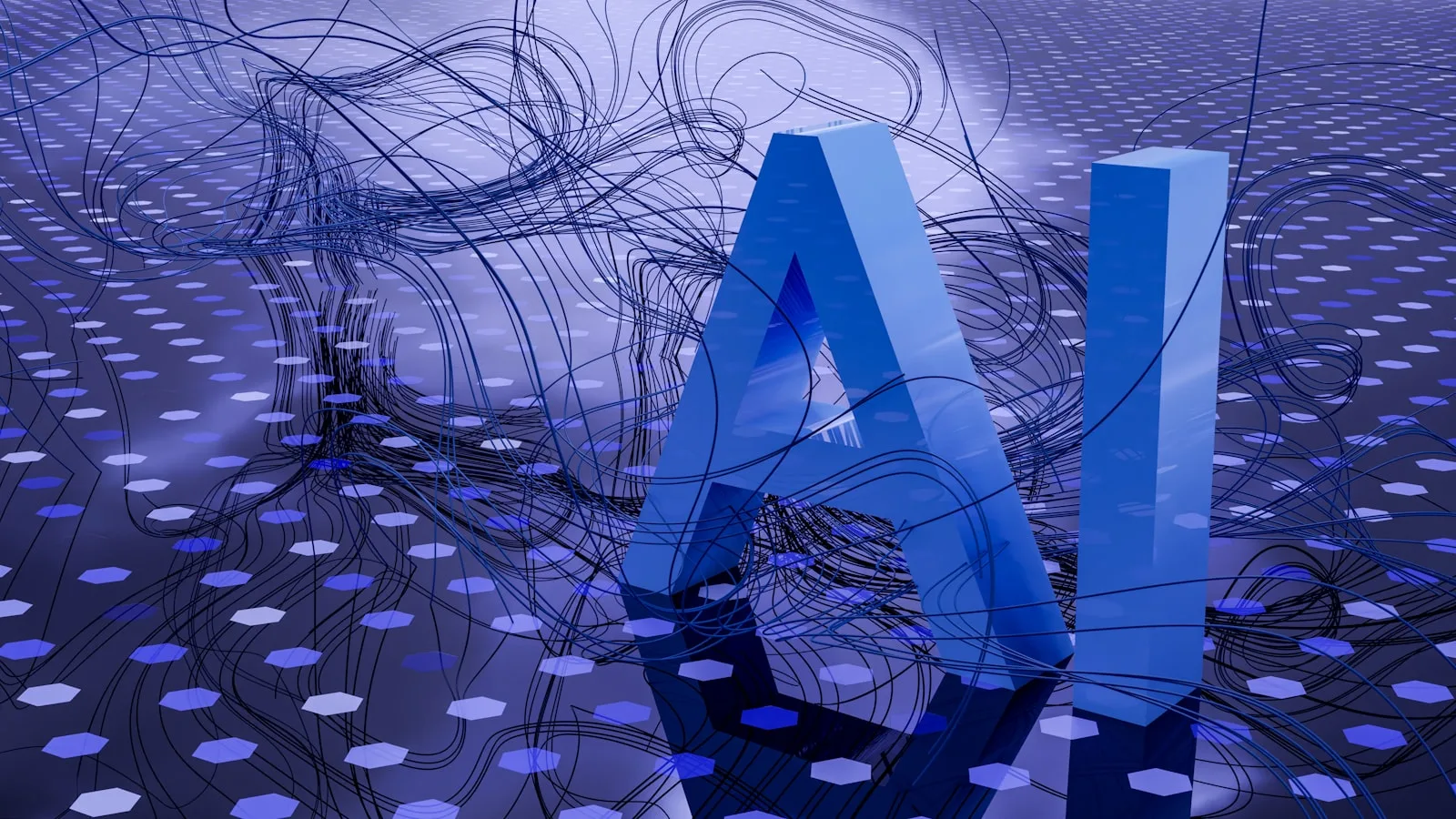 Abstract visualization of AI and automation systems